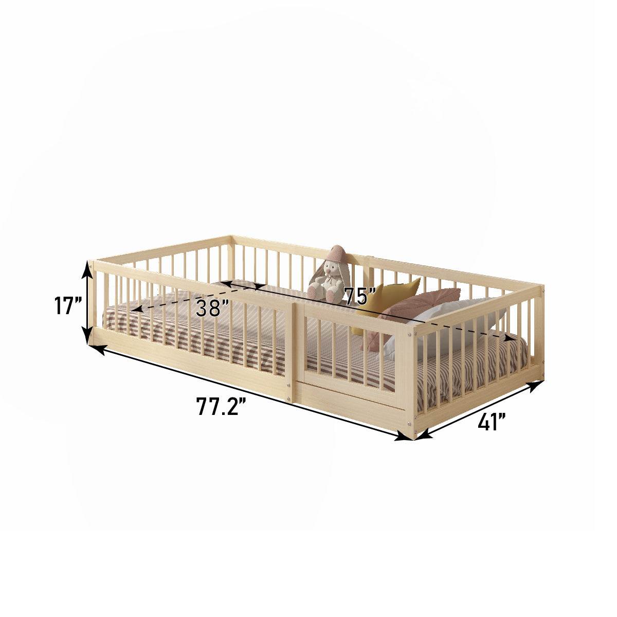 MONTESSORI NATURAL FLOOR BED - TWIN