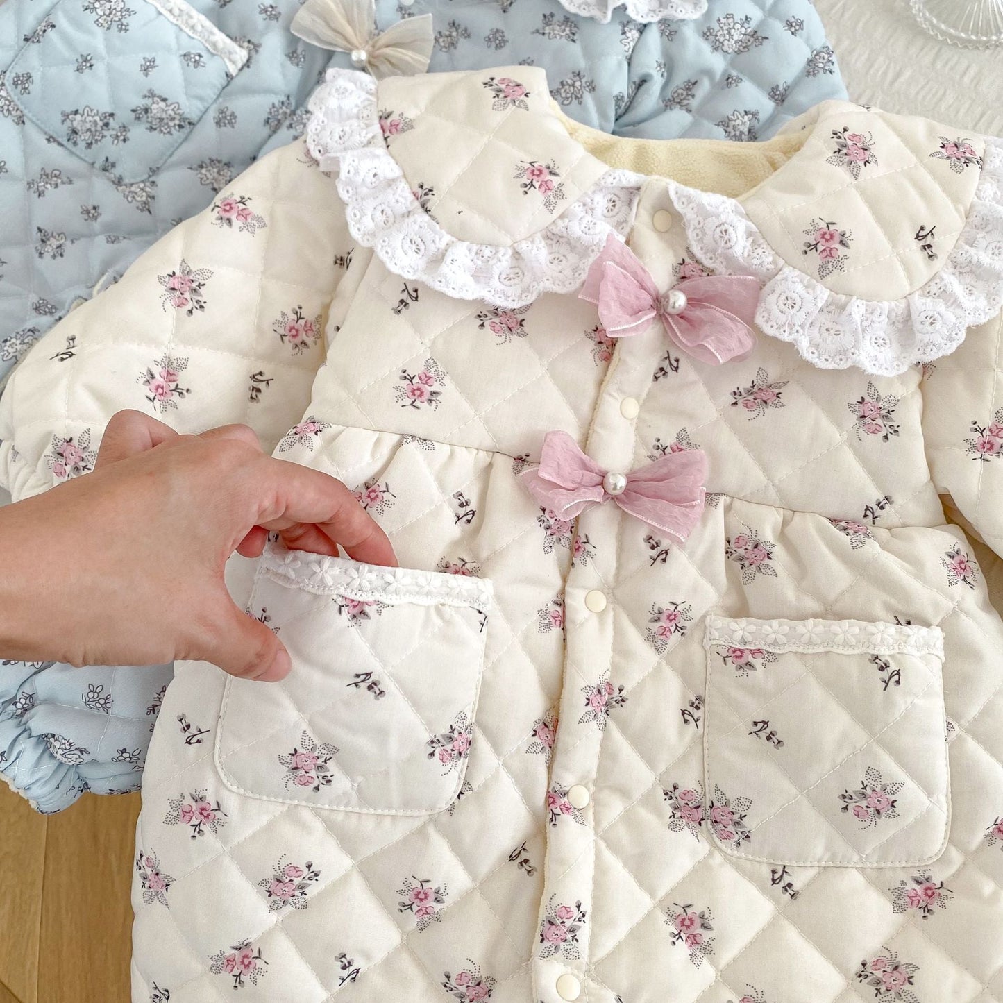 Floral Dreams Quilted Baby Romper