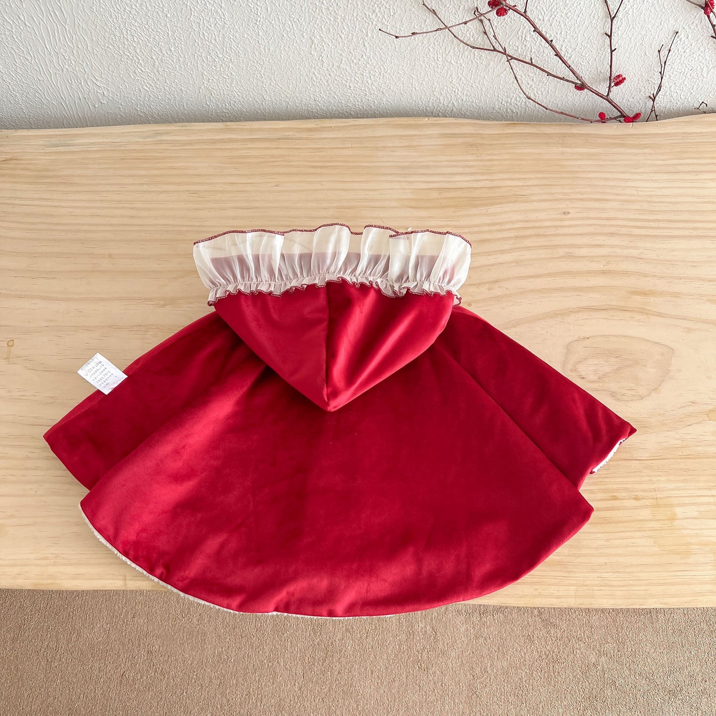 Little Red Velvet Bow Cape