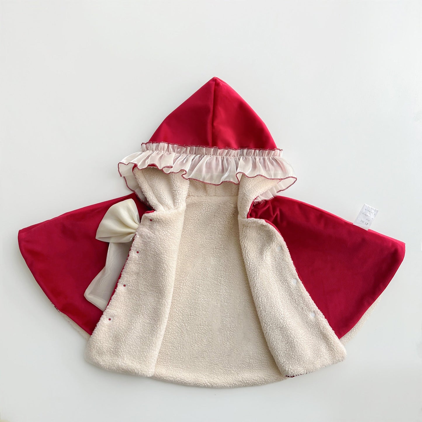 Little Red Velvet Bow Cape