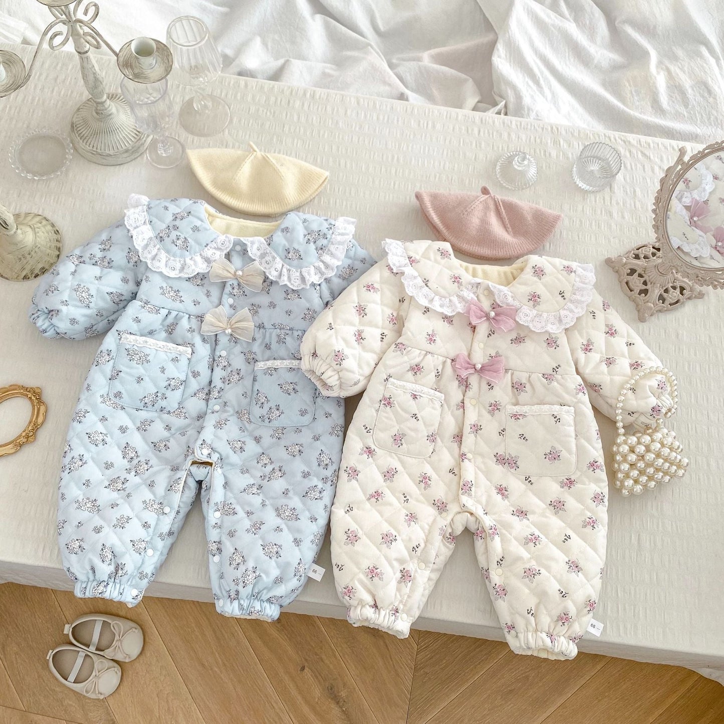 Floral Dreams Quilted Baby Romper